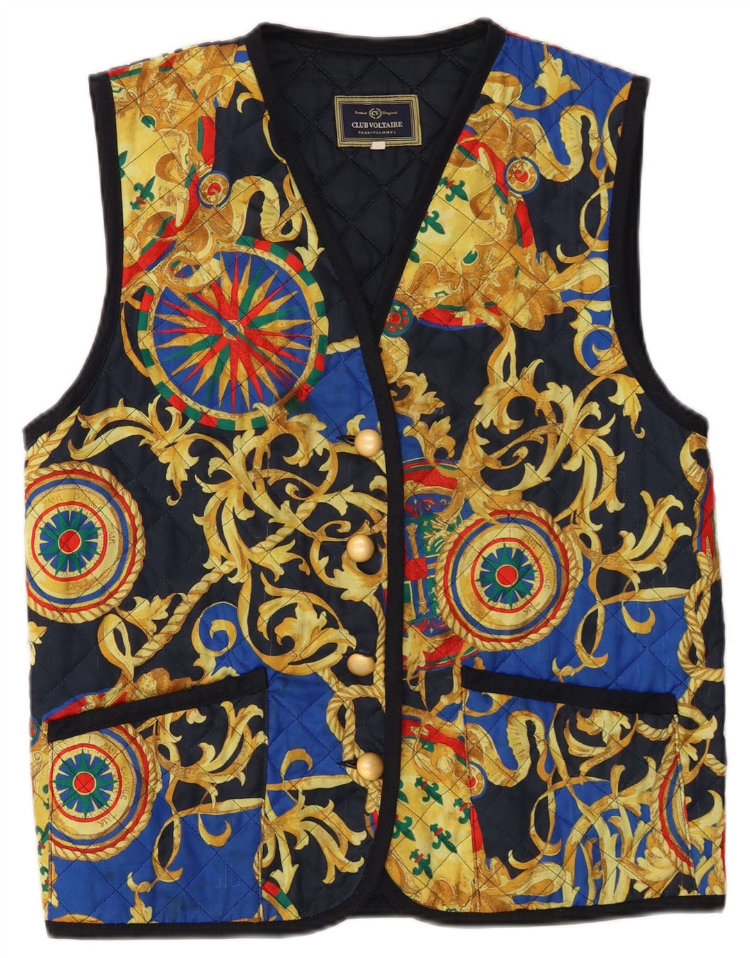 Club Voltaire Womens Quilted Gilet UK 14 Medium Multicoloured