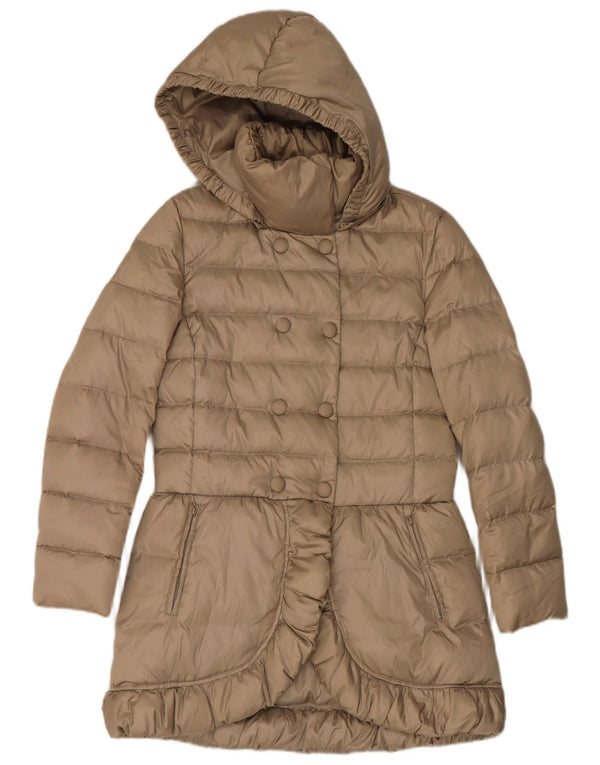 Sisley Womens Hooded Double Breasted Padded Coat IT 42 Medium Beige