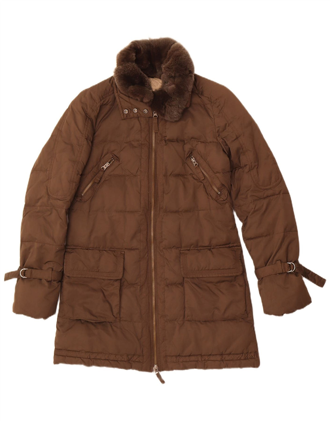 Marlboro Classics Womens Padded Coat EU 40 Medium Brown Polyester