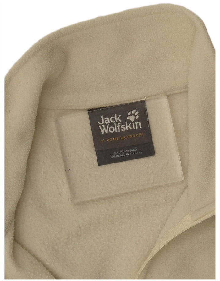 Jack Wolfskin Womens Zip Neck Fleece Jumper UK 12 Medium Beige Polyester