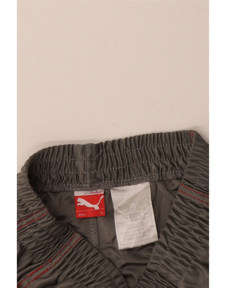 PUMA Boys Sport Shorts 7-8 Years Small Grey Colourblock Polyester