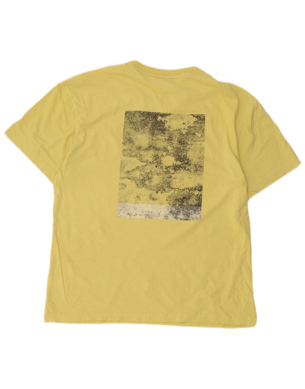 Calvin Klein Mens Comfort Fit Graphic T-Shirt Top Medium Yellow Cotton