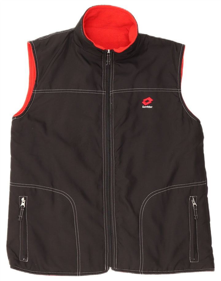 Lotto Mens Graphic Reversible Gilet UK 36 Small Black Polyester