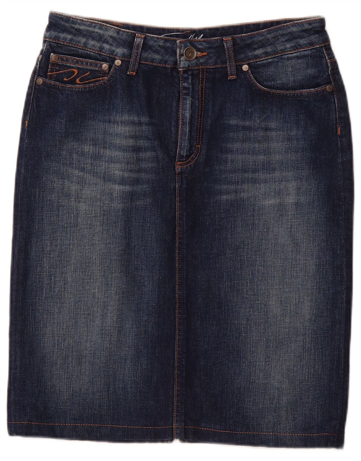 TOMMY HILFIGER Womens Denim Skirt US 10 Large W30 Navy Blue Cotton