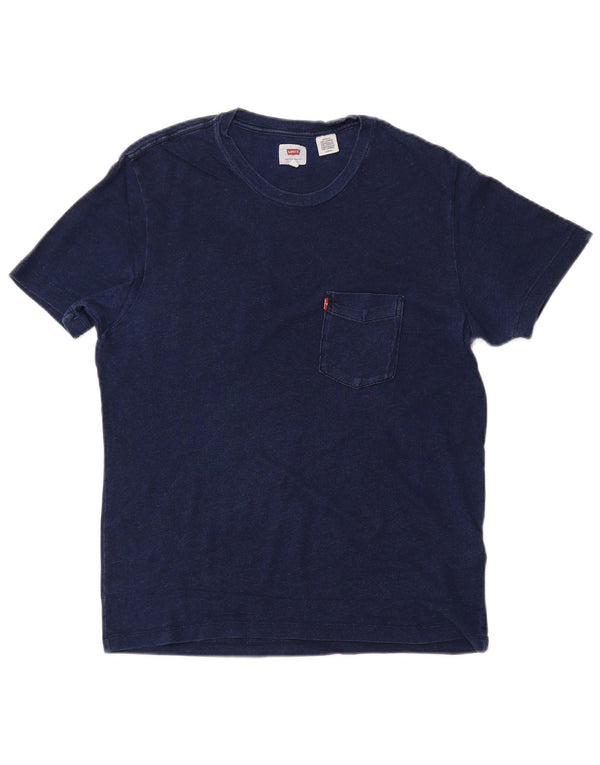 LEVI'S Mens T-Shirt Top Small Navy Blue Cotton