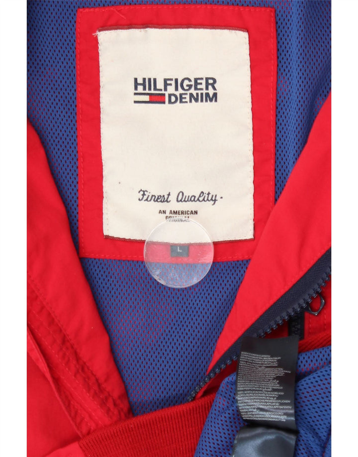 Tommy Hilfiger Mens Bomber Jacket UK 40 Large Red Nylon