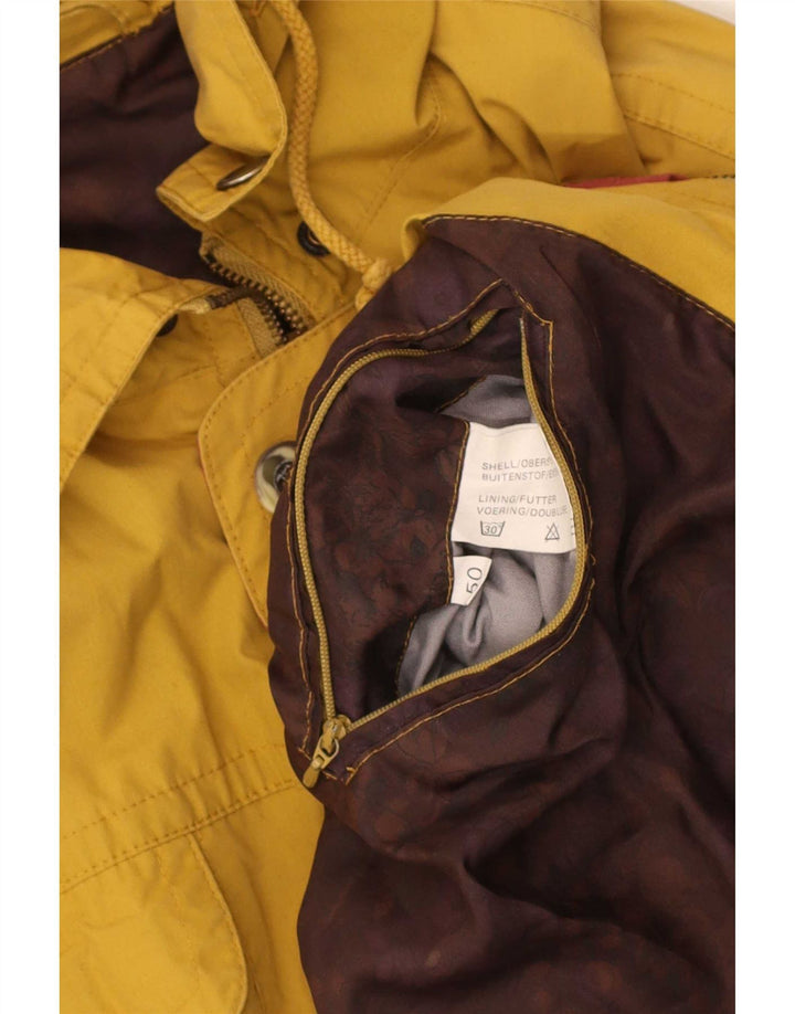 Vintage Mens Hooded Utility Jacket IT 50 Large Yellow Polyester