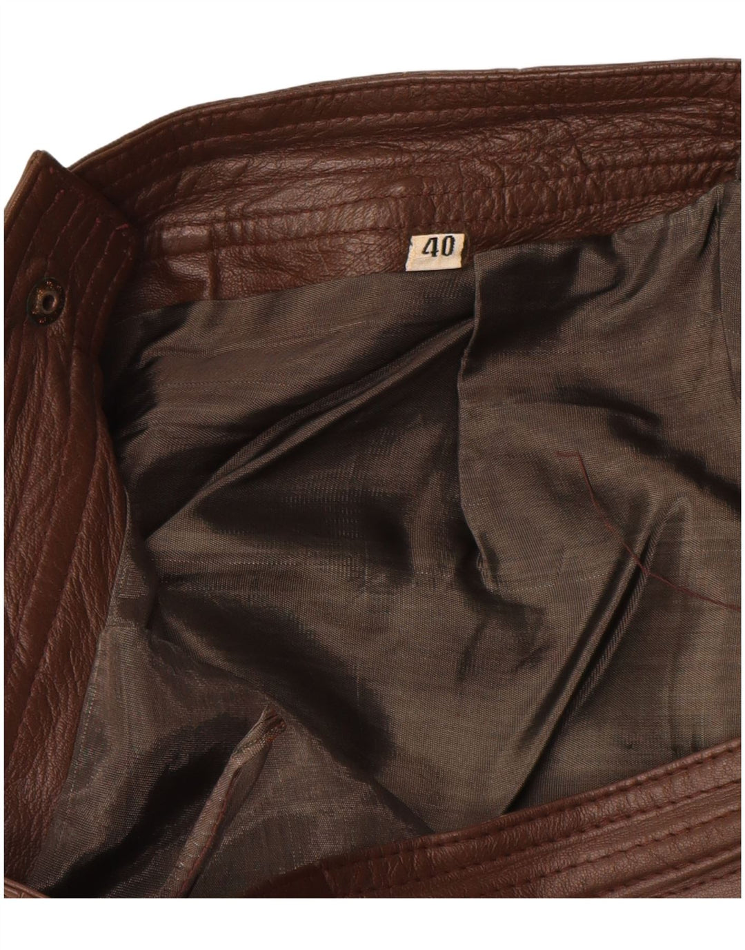 VINTAGE Womens Pencil Skirt IT 40 Small W28  Brown Leather