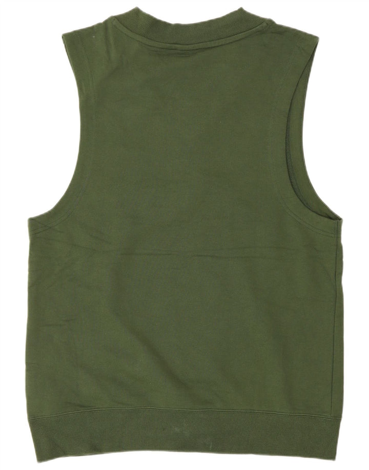 PUMA Mens Sleeveless Sweatshirt Jumper Small Green Cotton