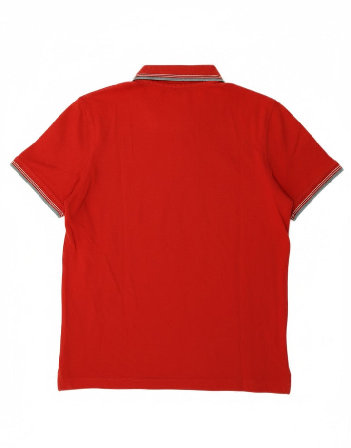 BENETTON Mens Polo Shirt Medium Red Cotton Vintage Benetton and Second-Hand Benetton from Messina Hembry 