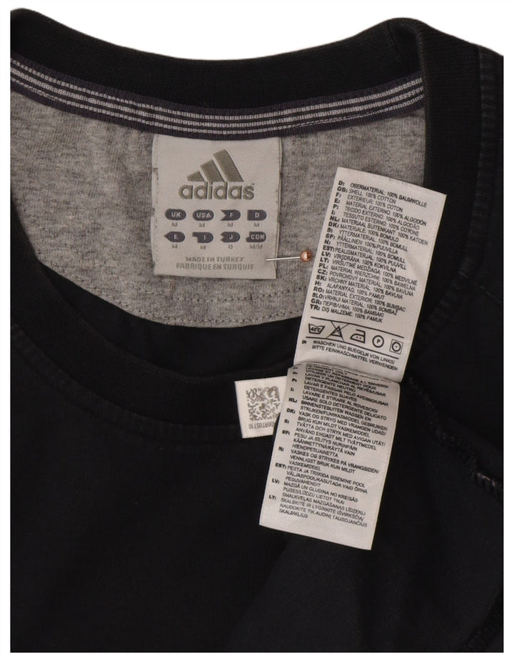 ADIDAS Mens T-Shirt Top Medium Black Cotton
