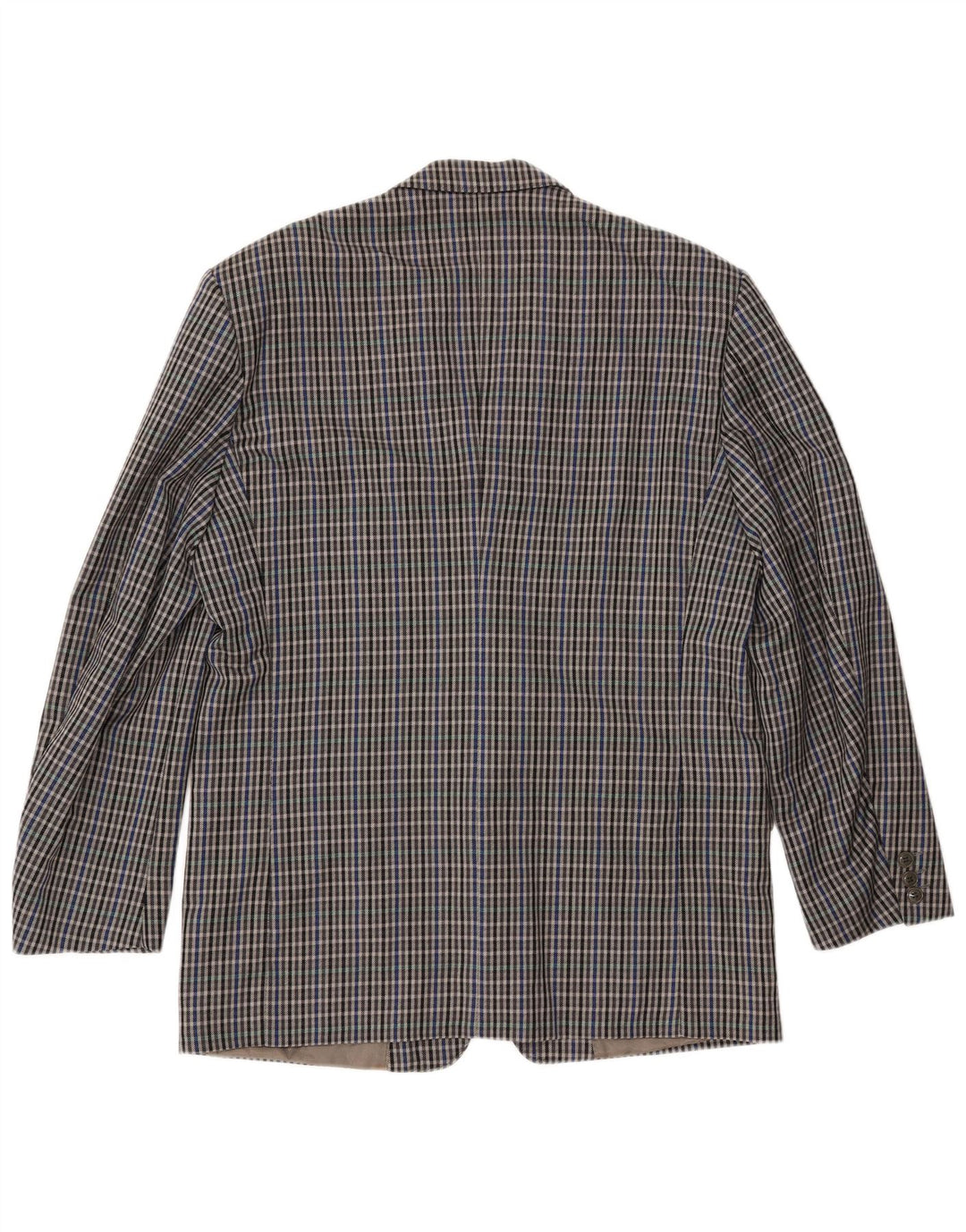 MARIO ZEGNA Mens 2 Button Blazer Jacket IT 52 XL Grey Check Wool