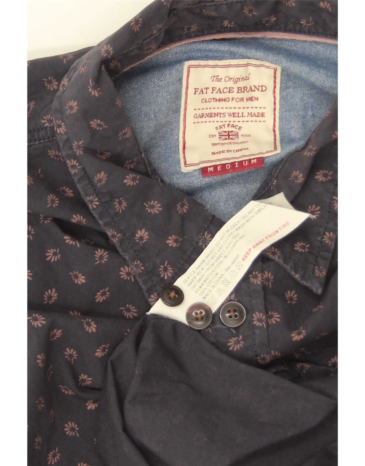 Fat Face Mens Shirt Medium Navy Blue Floral Cotton