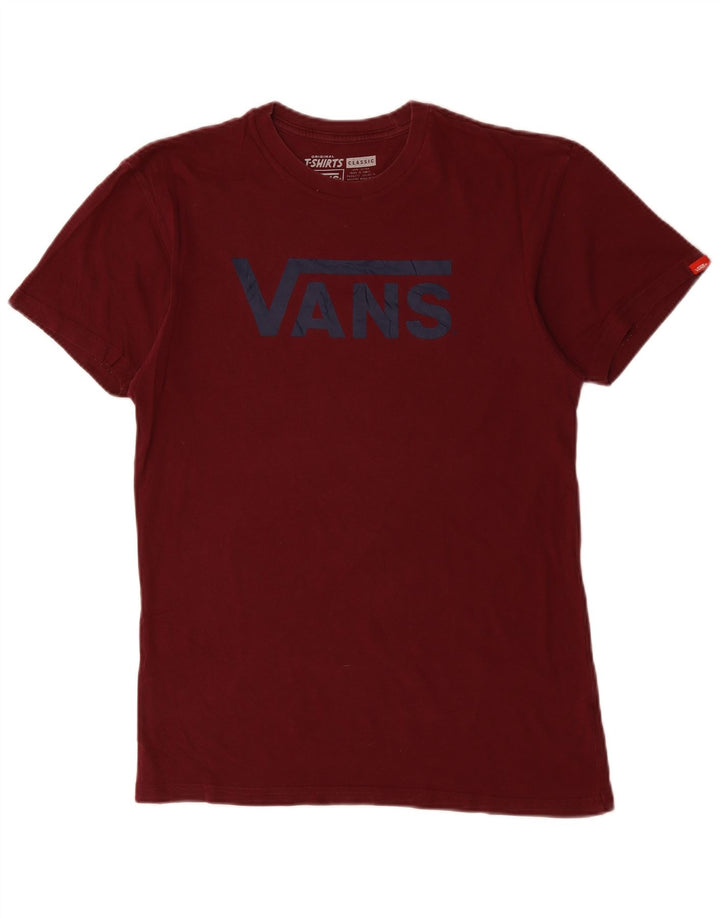 VANS Mens Graphic T-Shirt Top Medium Burgundy Cotton