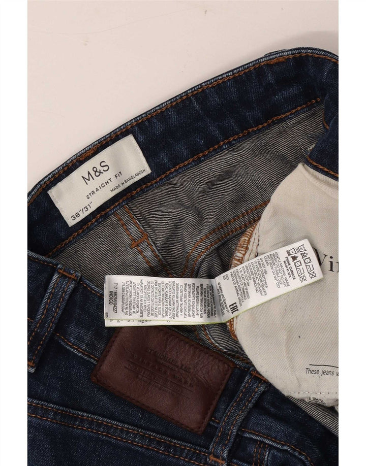 Marks & Spencer Mens Straight Jeans W38 L31 Blue Cotton