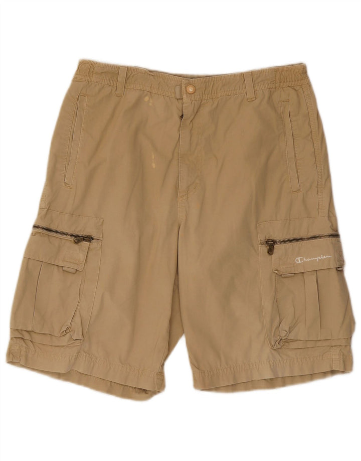 Champion Mens Cargo Shorts Medium W30  Beige Cotton