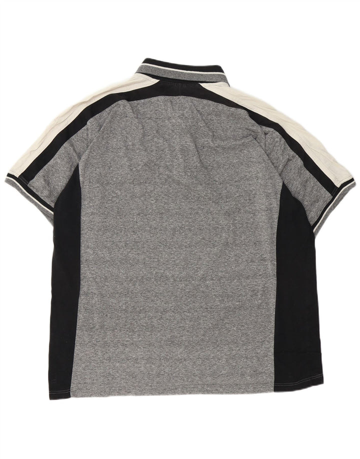 PUMA Mens Polo Shirt XL Grey Colourblock Cotton