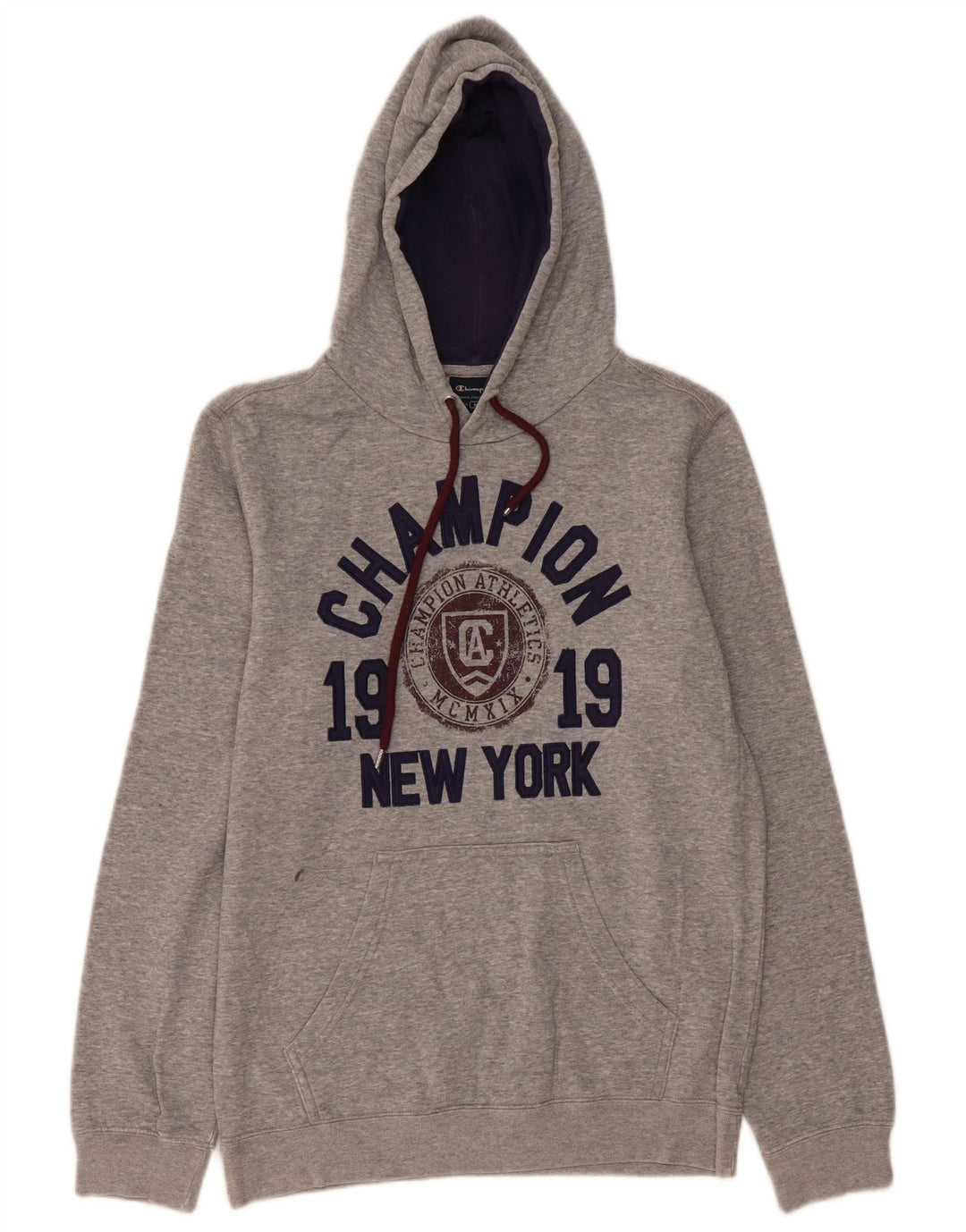CHAMPION Mens Graphic Hoodie Jumper Medium Grey