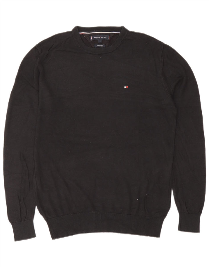 Tommy Hilfiger Mens Crew Neck Jumper Sweater Medium Black Cotton