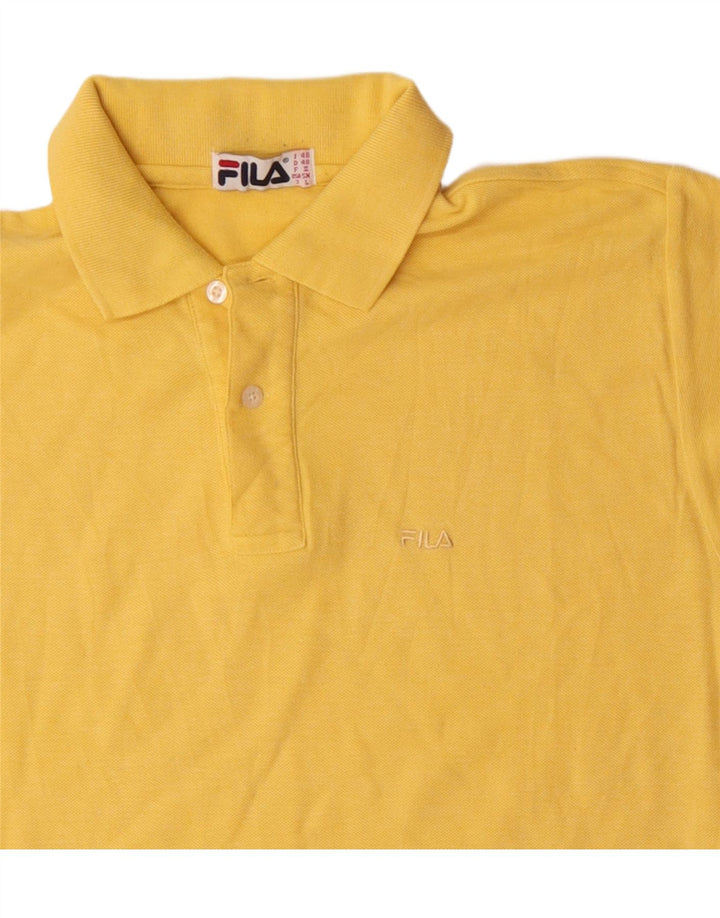 FILA Mens Polo Shirt IT 48 Medium Yellow Cotton