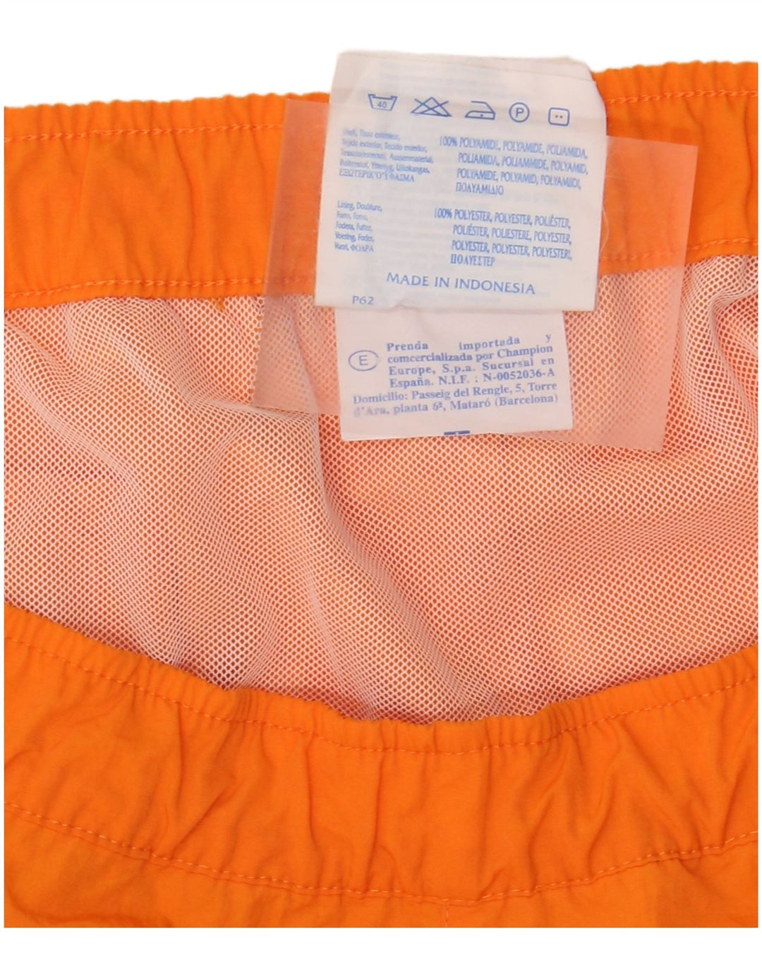 CHAMPION Mens Swimming Shorts 2XL  Orange Polyamide