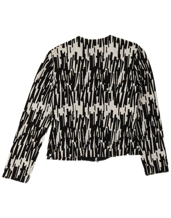 Joseph Ribkoff Womens Full Zip Blazer Jacket UK 10 Small Black Geometric