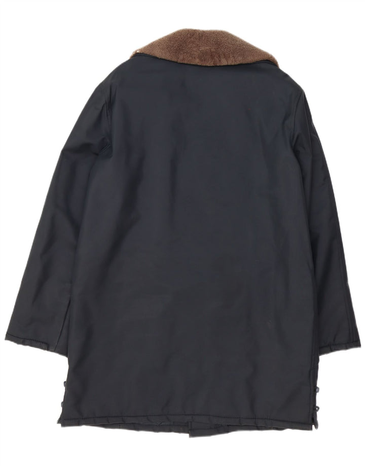 Chic Mens Double Breasted Coat UK 42 XL Navy Blue