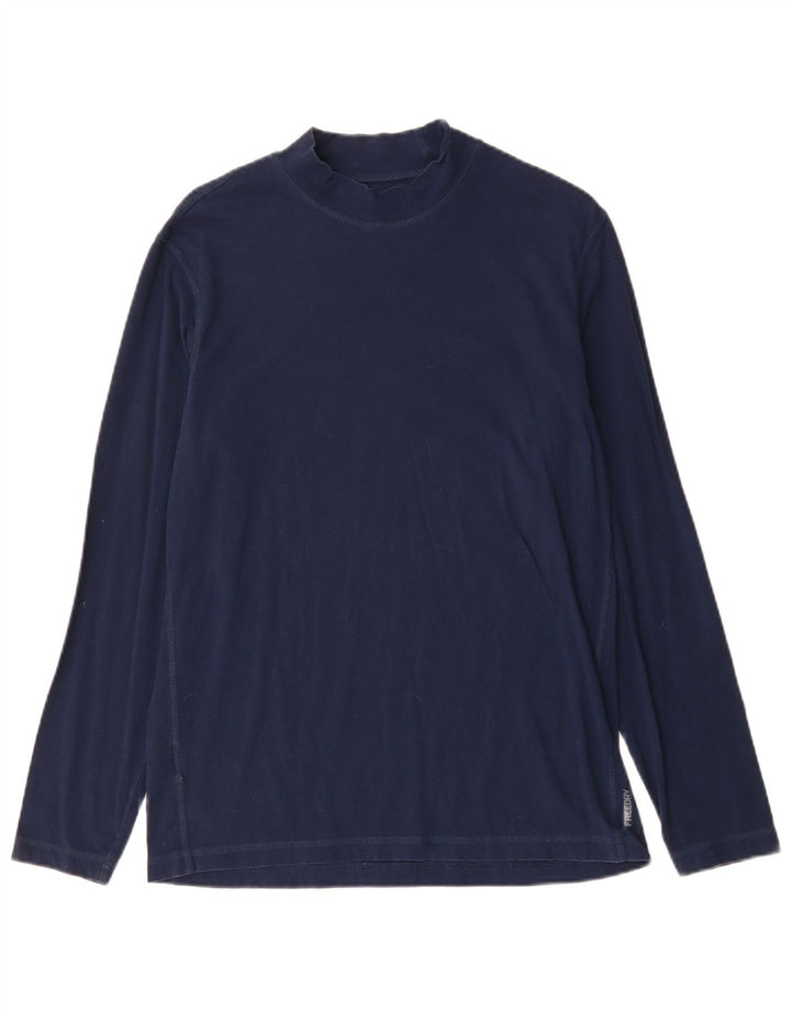 Eddie Bauer Mens Top Long Sleeve Medium Navy Blue Cotton