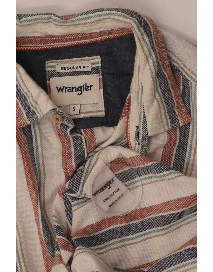 Wrangler Mens Regular Fit Shirt Small Multicoloured Striped Cotton