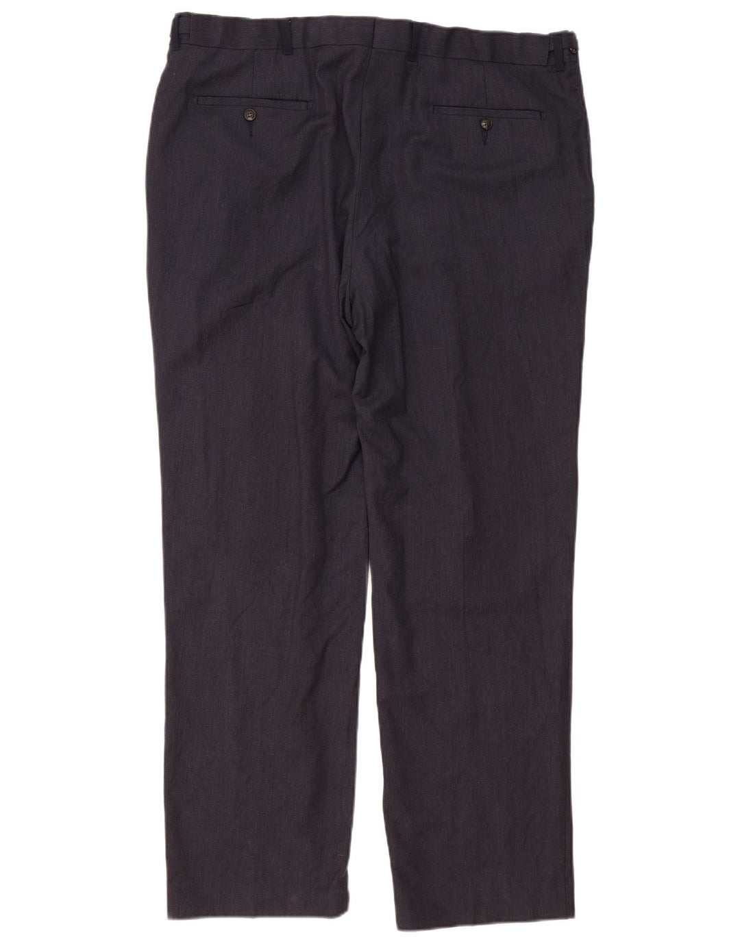 Marks & Spencer Mens Regular Fit Suit Trousers W42 L33 Navy Blue Wool