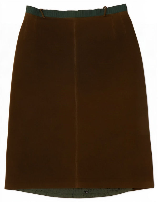 Vintage Womens Suede Skirt Medium W28 Khaki