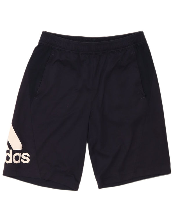 Adidas Boys Aeroready Graphic Sport Shorts 15-16 Years  Navy Blue Polyester