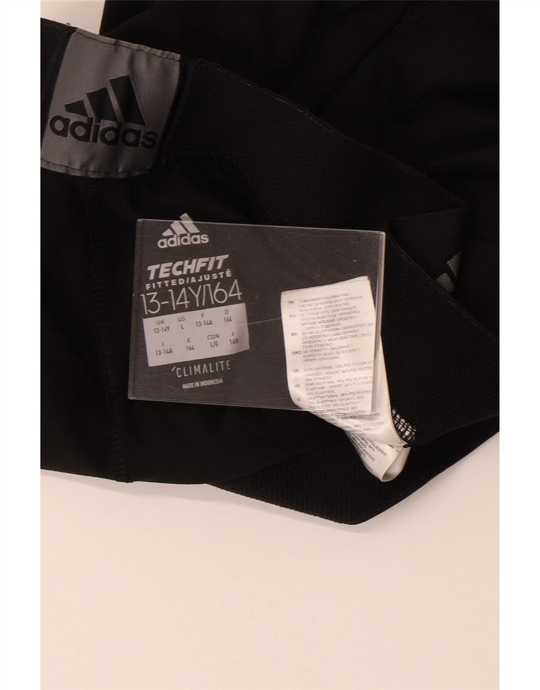 Adidas Boys Climalite Graphic Leggings 13-14 Years Black Polyester