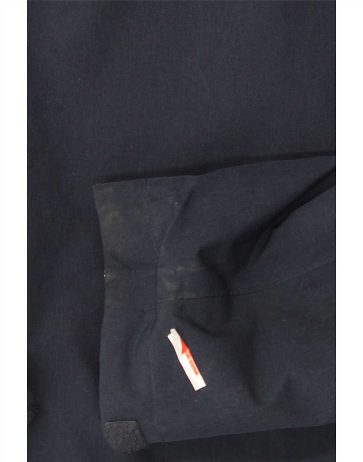 The North Face Womens Hooded Rain Jacket UK 16 Large Navy Blue Polyester