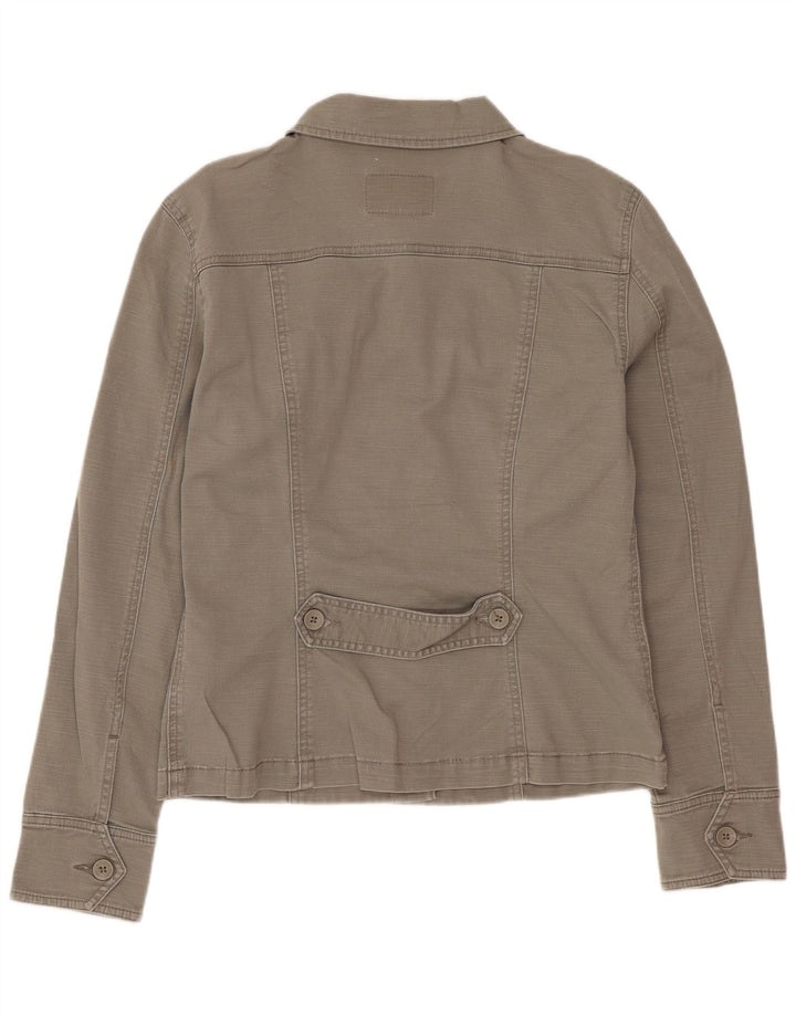 Calvin Klein Jeans Womens Denim Jacket UK 12 Medium Khaki Cotton