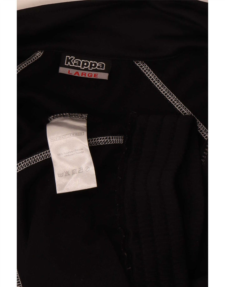 Kappa Mens Graphic Tracksuit Top Jacket Large Black Colourblock Polyester