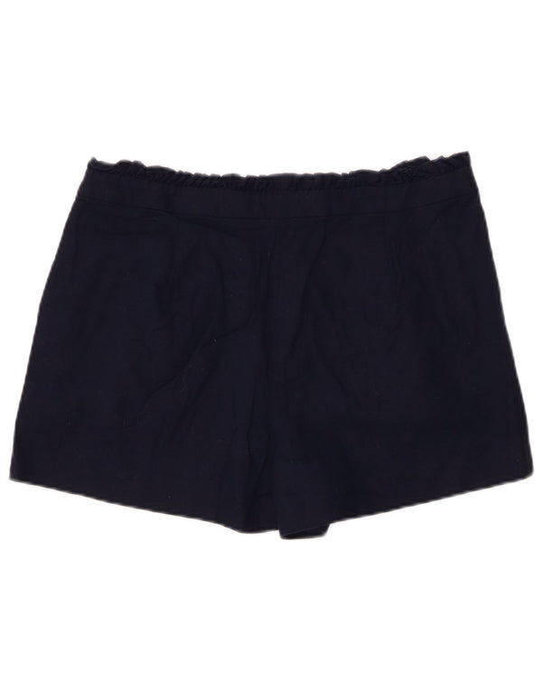 J. CREW Womens High Waist Chino Shorts US 10 Large W30  Navy Blue Linen