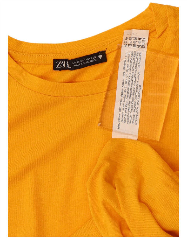 ZARA Womens Crop Top UK 12 Medium Yellow
