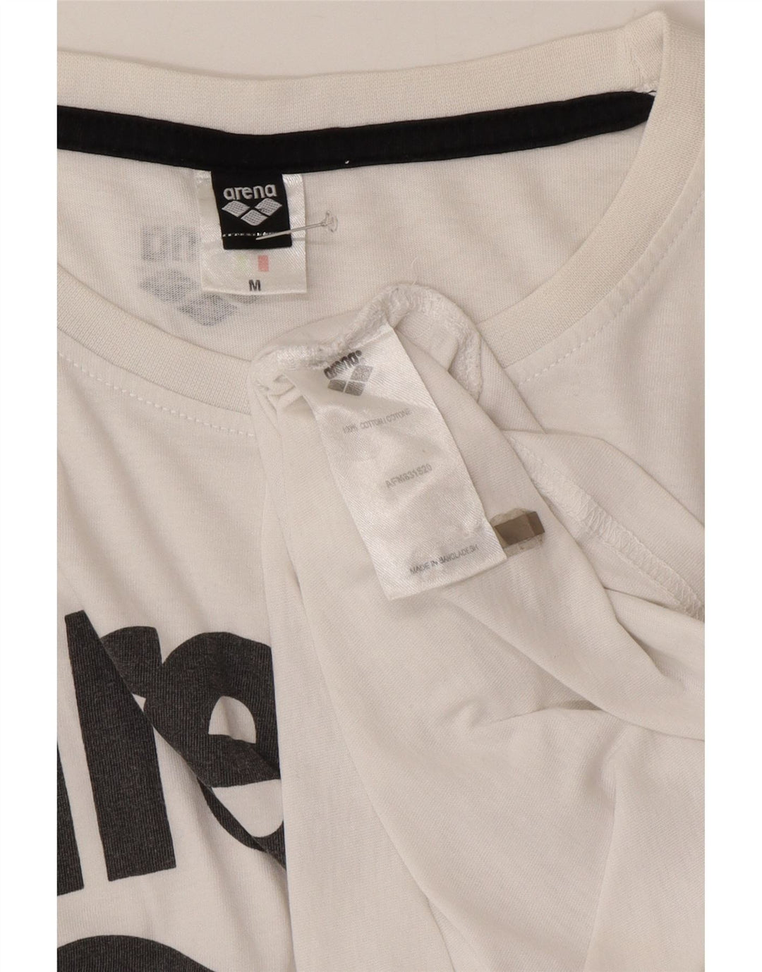 Arena Mens Graphic T-Shirt Top Medium White Cotton