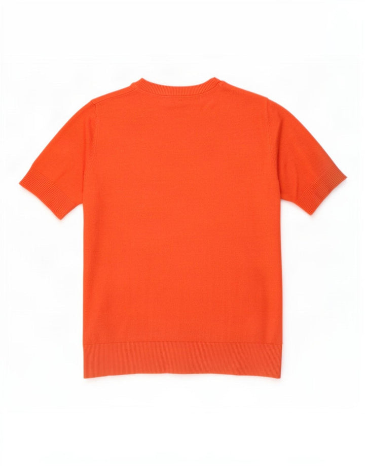 Marks & Spencer Womens Crew Neck Jumper Sweater UK 12 Medium Orange