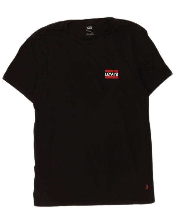 Levi's Mens Slim T-Shirt Top Medium Black Cotton