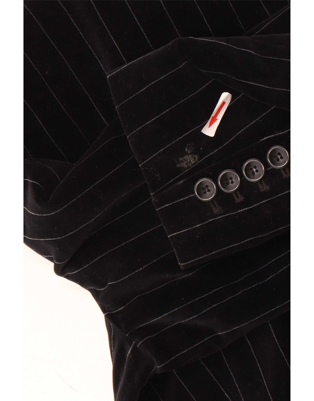 Esprit Womens 2 Button Velvet Blazer Jacket UK 14 Large Black Pinstripe