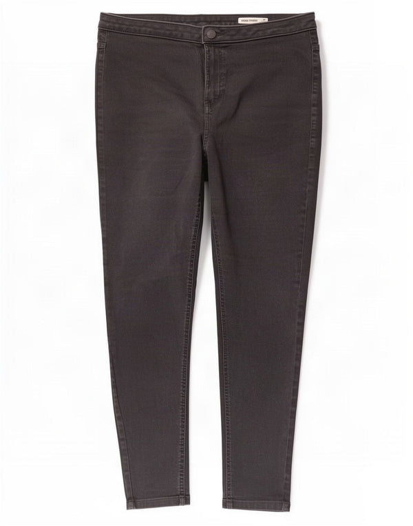 Marks & Spencer Womens Skinny Jeans UK 18 XL W34 L28 Grey Cotton