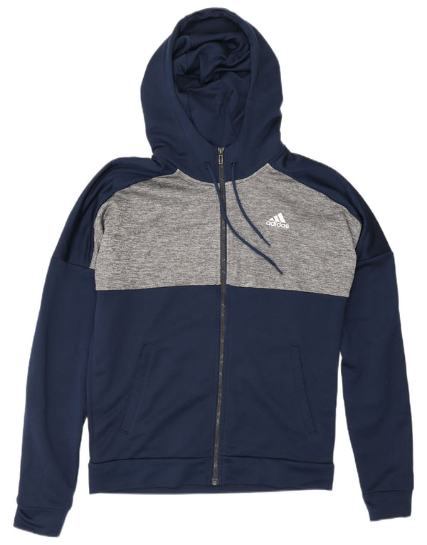 Adidas Mens Hooded Full Tracksuit UK 38/40 Medium Navy Blue Colourblock
