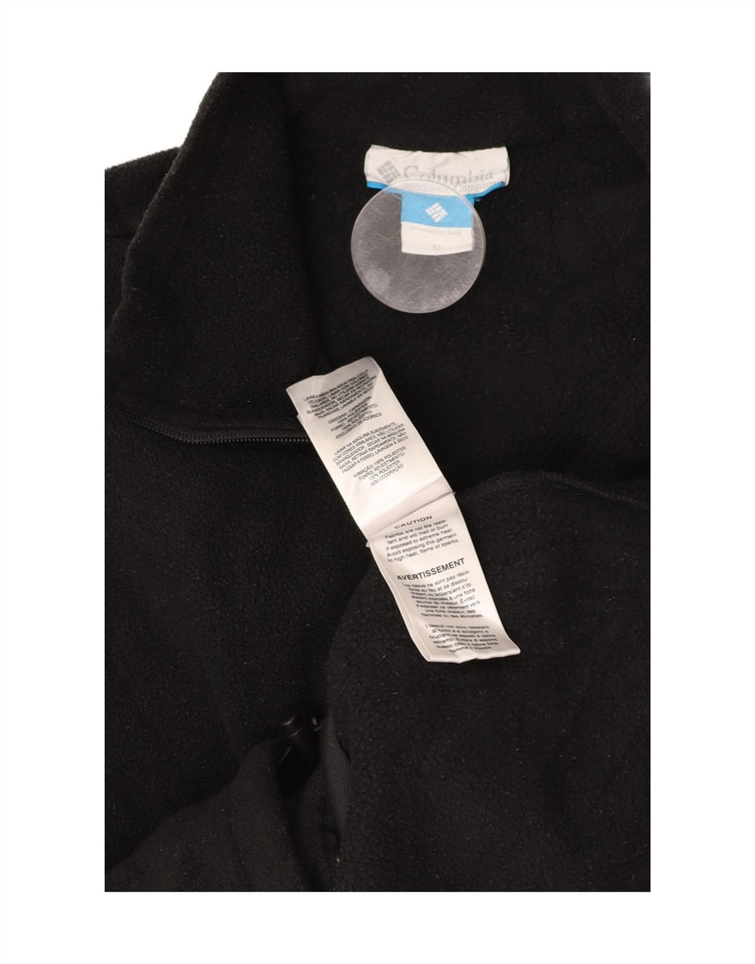 COLUMBIA Mens Fleece Jacket UK 38 Medium Black Polyester