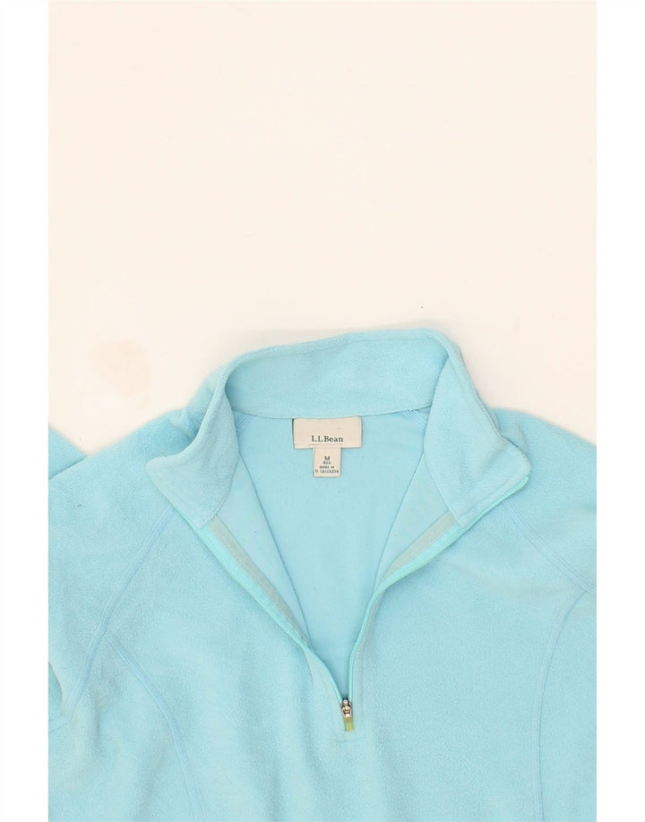 L.L.BEAN Womens Zip Neck Fleece Jumper UK 12 Medium Turquoise Polyester Vintage L.L.Bean and Second-Hand L.L.Bean from Messina Hembry 