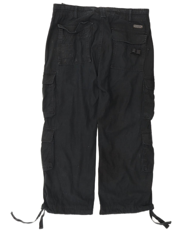 Brandit Mens Straight Regular Cargo Shorts XL W38 L28 Black Cotton