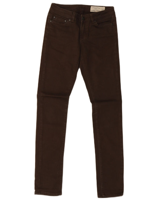 All Saints Womens Skinny Jeans W25 L32 Brown Cotton