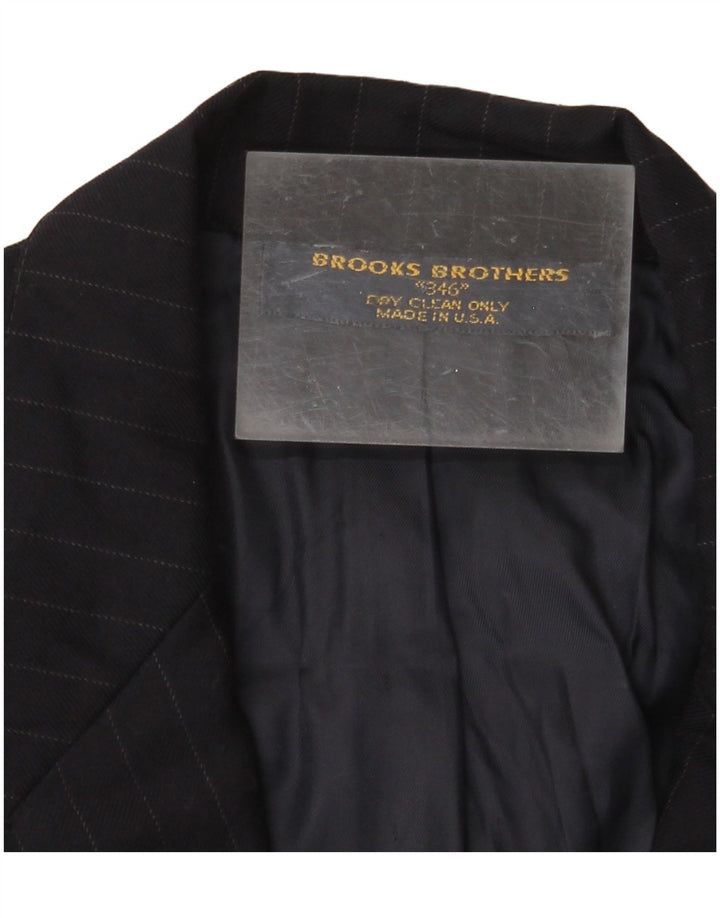 BROOKS BROTHERS Mens 346 Blazer Jacket UK 38 Medium Navy Blue Pinstripe