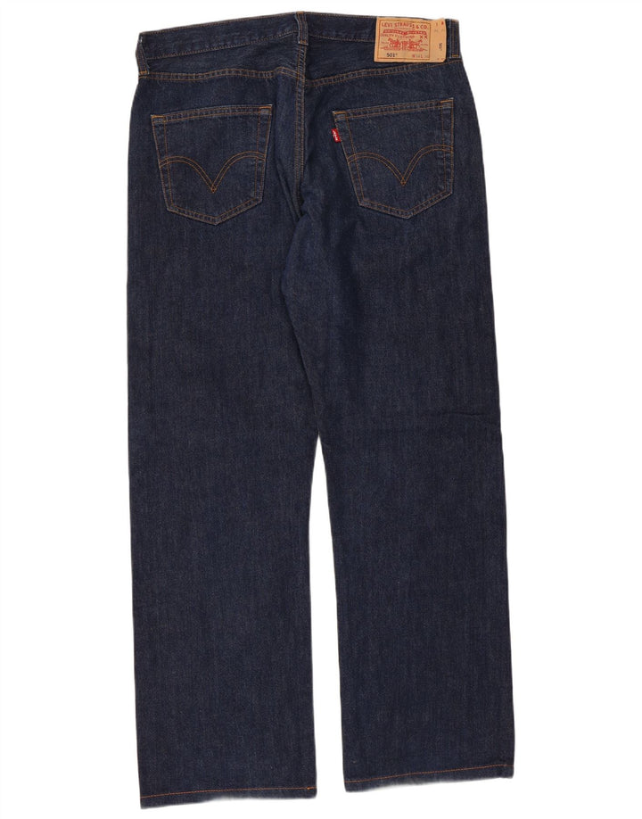 LEVI'S Mens 501 Straight Jeans W36 L30 Navy Blue Cotton Vintage Levi's and Second-Hand Levi's from Messina Hembry 